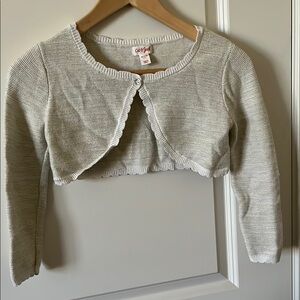 Cat & Jack Gray Shrug Sweater with Rounded Neckline